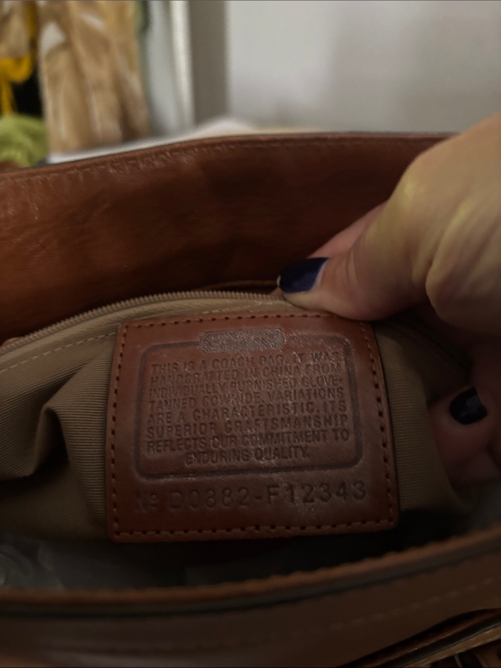 COACH Tan Leather Tote with Ring-Detail Straps - Picture 2 of 3